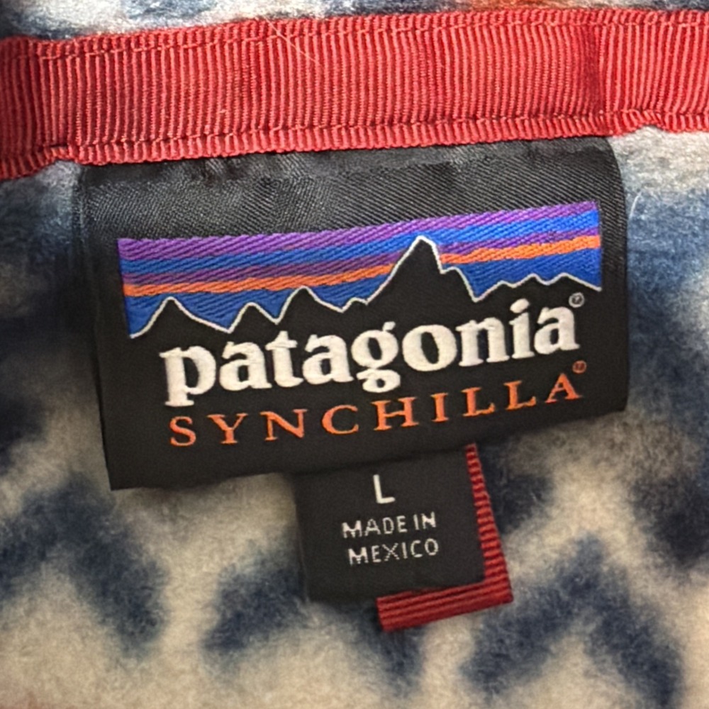 Patagonia cliff underwater Aztec synchilla pullover snap t fleece Large View 4